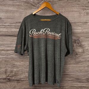 Rock Revival Men's Soft Charcoal Gray Vintage Logo Short Sleeve T-Shirt